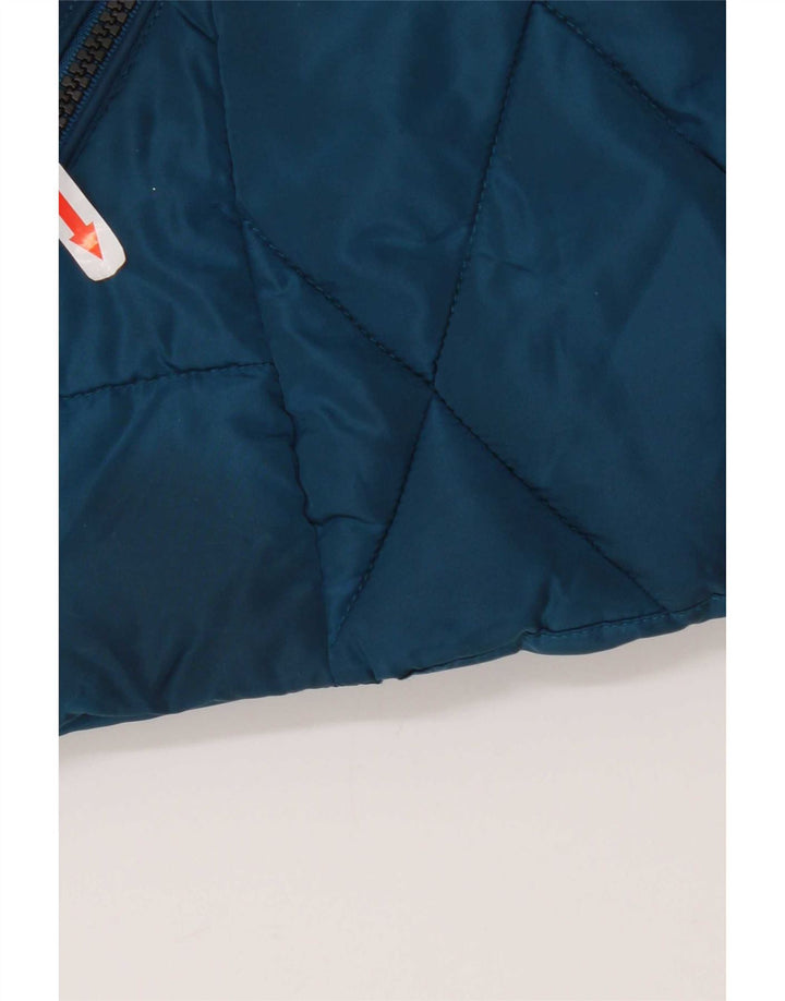 Jaqueta feminina acolchoada acolchoada Marks & Spencer Reino Unido 12 poliéster azul médio