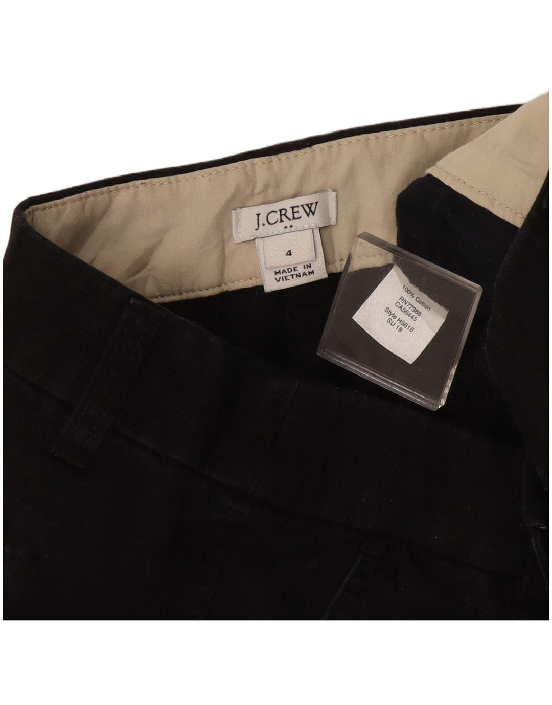 J. Crew Shorts Chino Feminino US 4 Pequeno W27 Algodão Preto