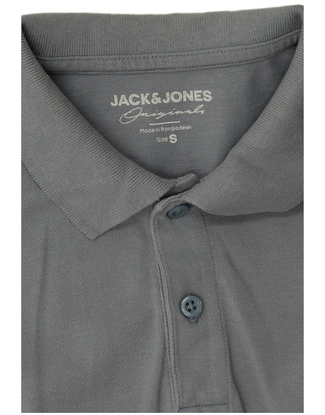 Camisa polo masculina Jack & Jones pequena azul algodão