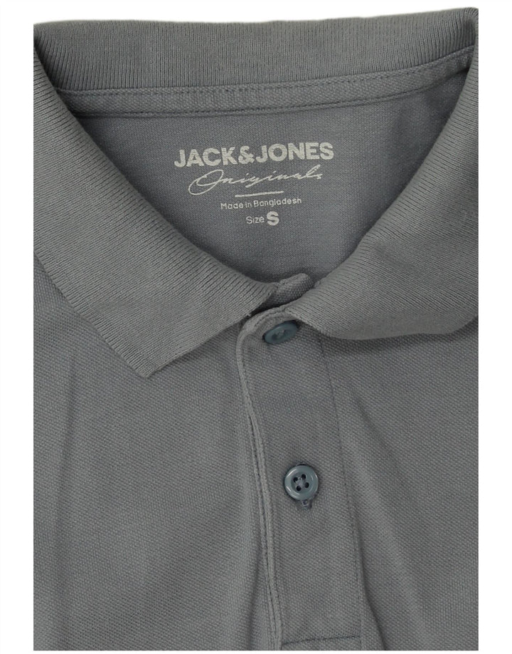 Camisa polo masculina Jack & Jones pequena azul algodão