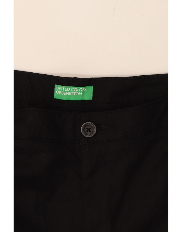 BENETTON Womens Straight Chino Trousers W32 L28 Black Cotton Vintage Benetton and Second-Hand Benetton from Messina Hembry 