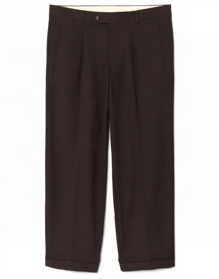 Hugo Boss Mens Pegged Suit Calças W34 L30 Lã Preta