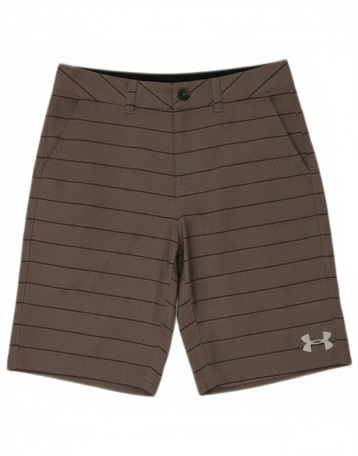 Under Armour Boys Chino Shorts 9-10 anos W25 poliéster listrado cinza