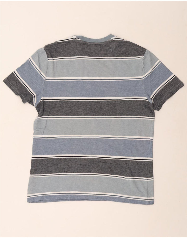 Camiseta masculina PENGUIN grande algodão listrado azul