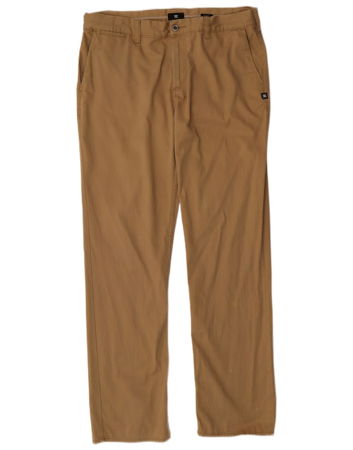 Calça Chino reta masculina DC W34 L31 algodão bege