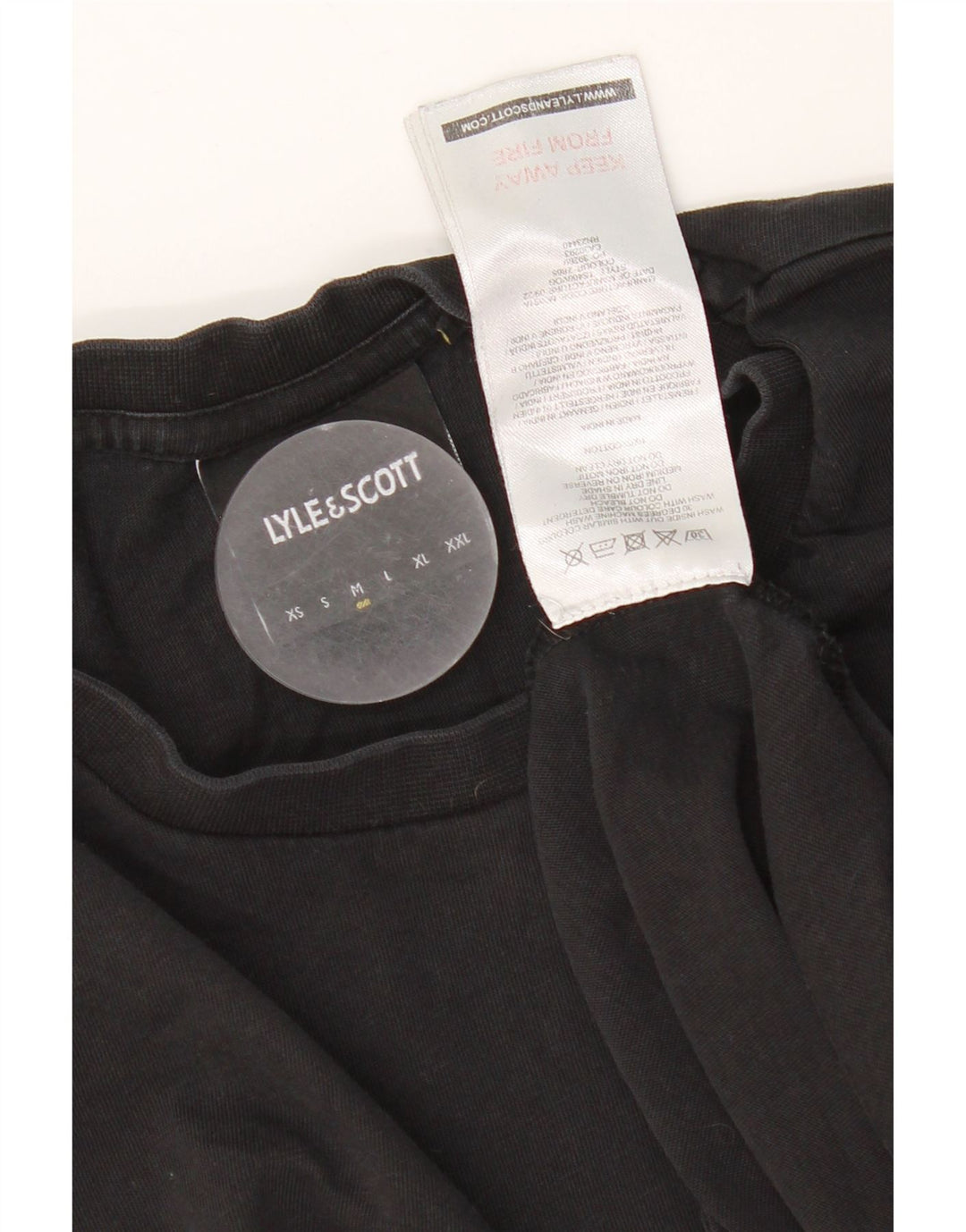 Camiseta masculina Lyle & Scott de algodão preto médio