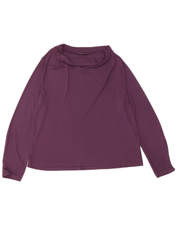 Zara Womens Regular Top Manga Longa UK 18 XL Roxo