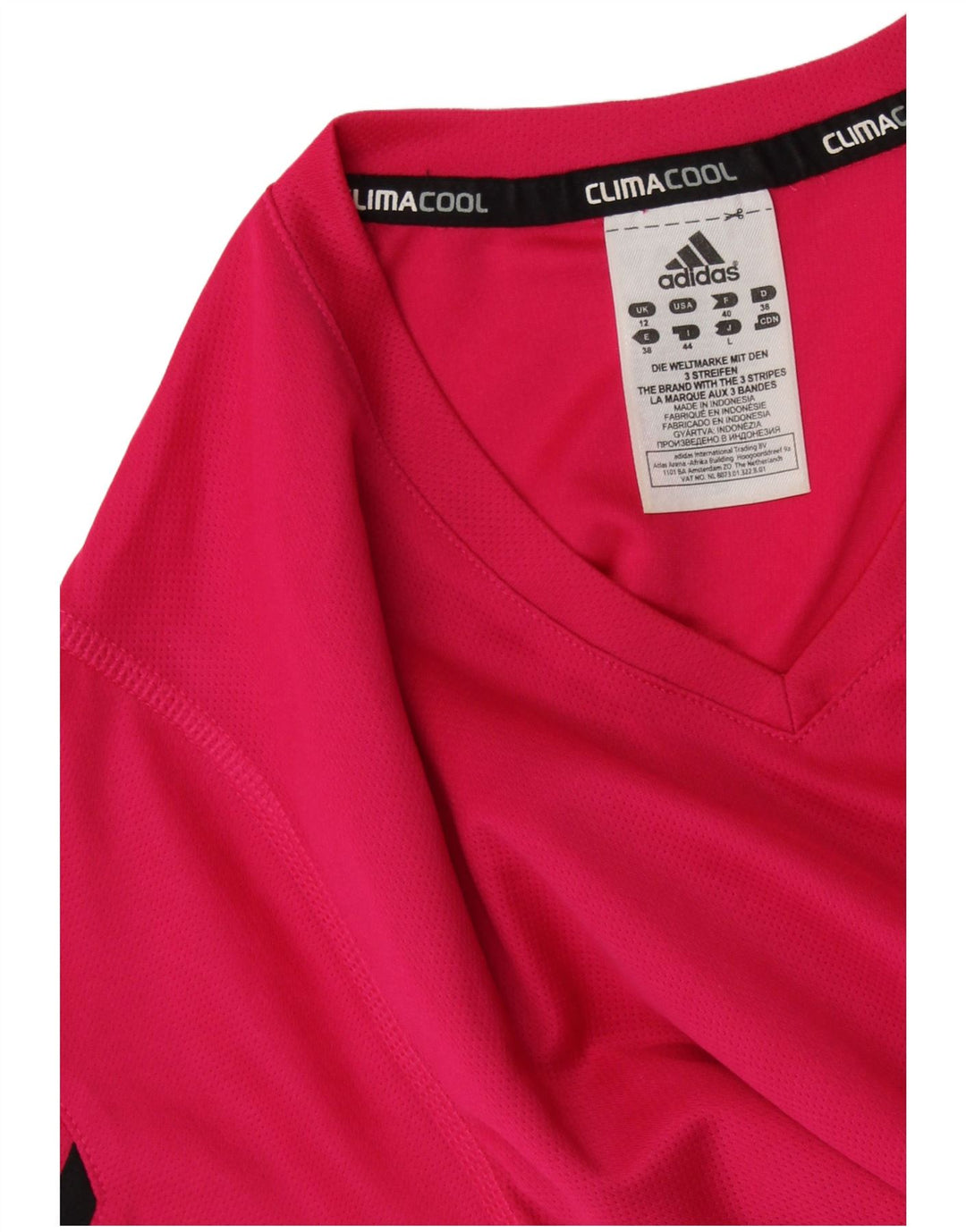 ADIDAS Womens Climacool T-Shirt Top UK 12 Médio Rosa Poliéster