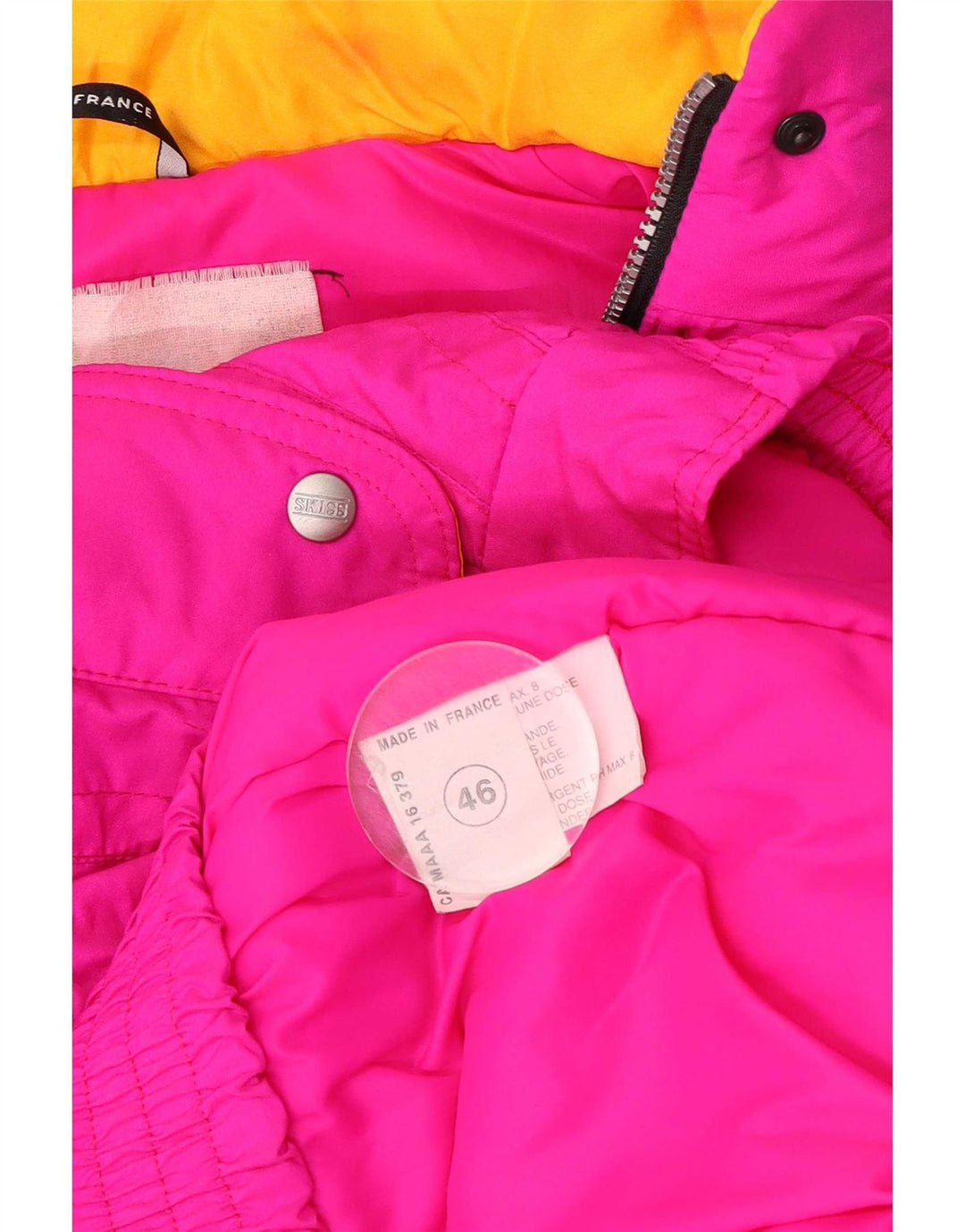 Jaqueta de esqui feminina com capuz EU 46 XL rosa Colourblock poliamida