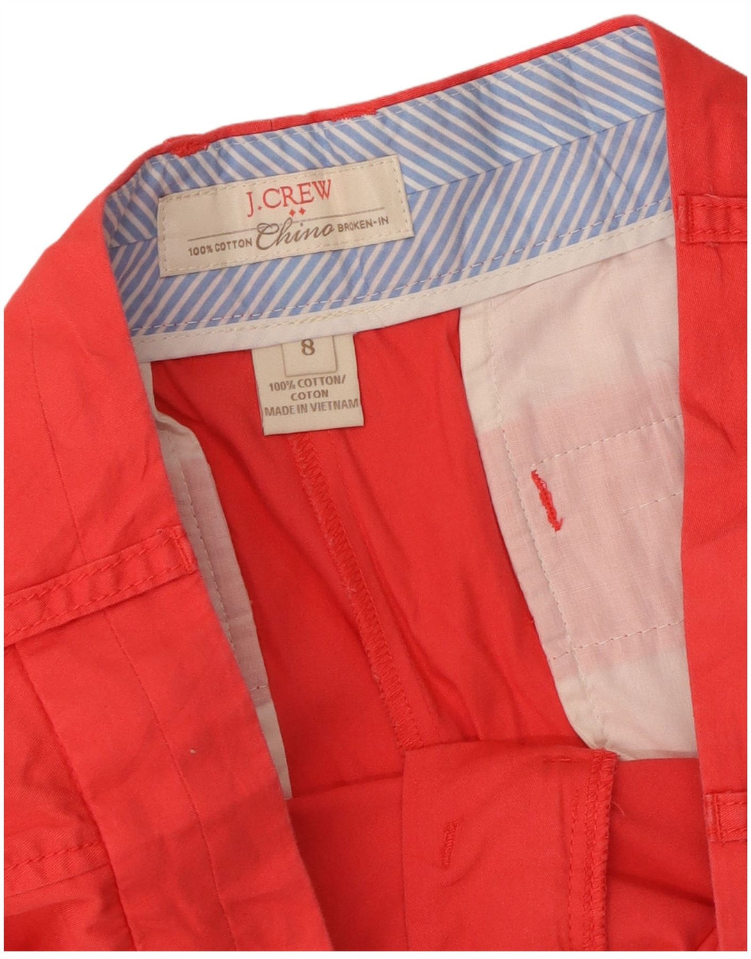 J. Crew Shorts Chino Feminino US 8 Médio W34 Algodão Vermelho