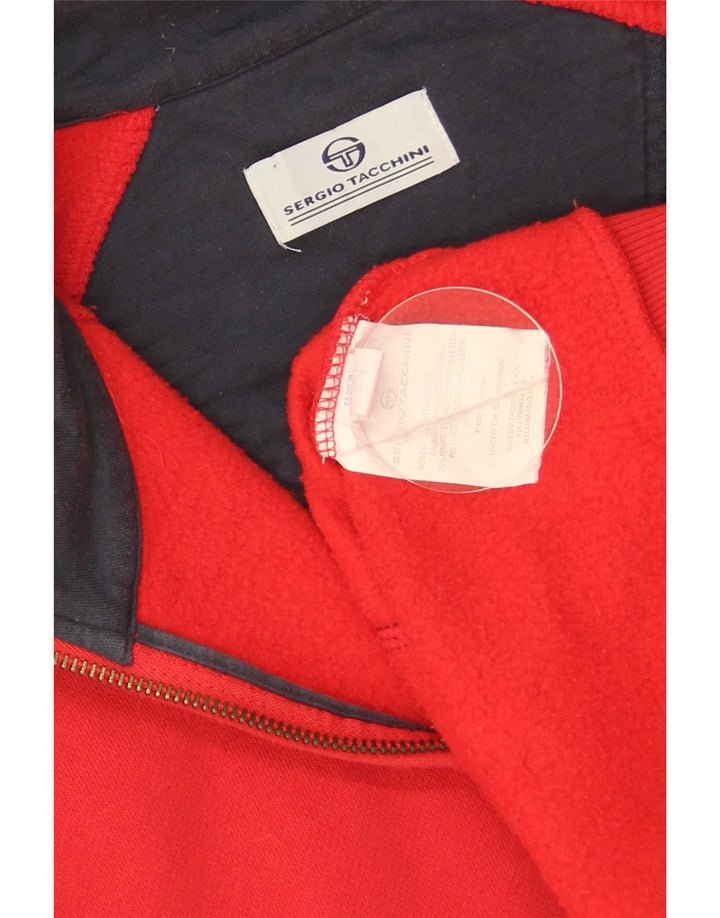 Sergio Tacchini Womens Tracksuit Top Jacket UK 14 Médio Algodão Vermelho