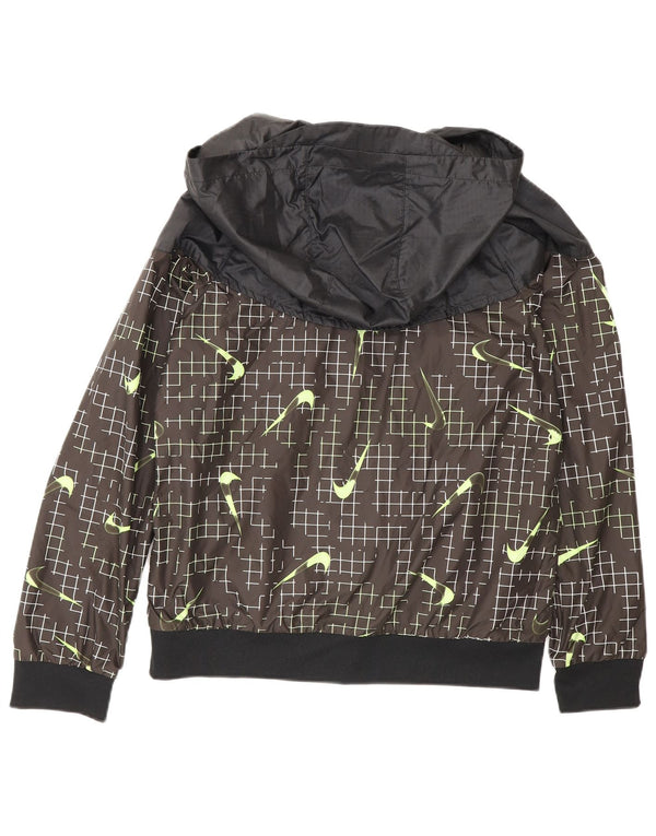 Suéter Nike Boys Graphic Zip com capuz 12-13 anos grande preto geométrico