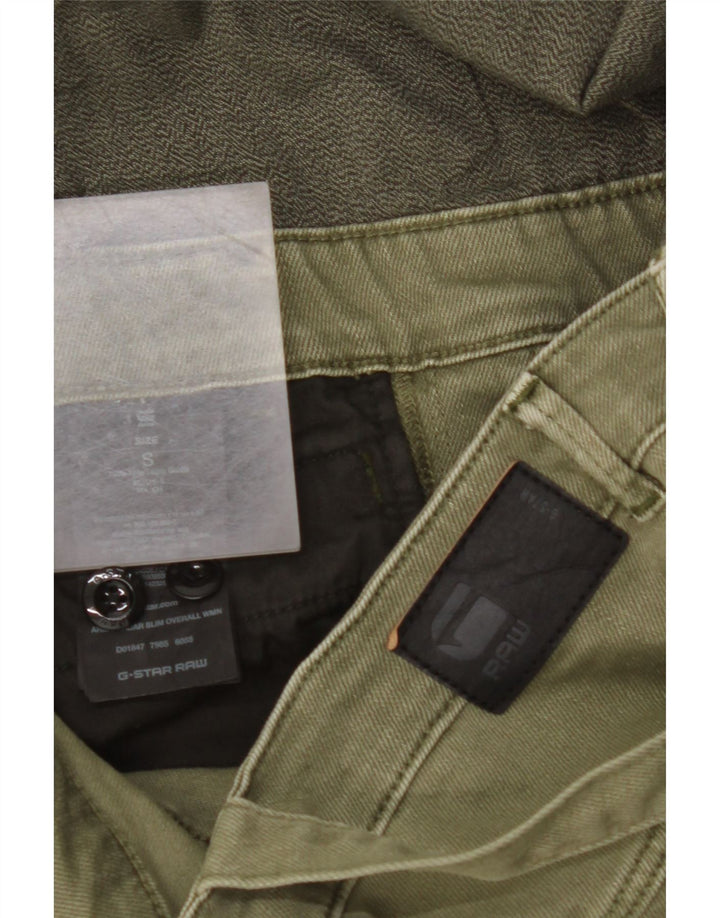 Macacão feminino G-STAR jeans slim pequeno W32 L27 algodão cáqui