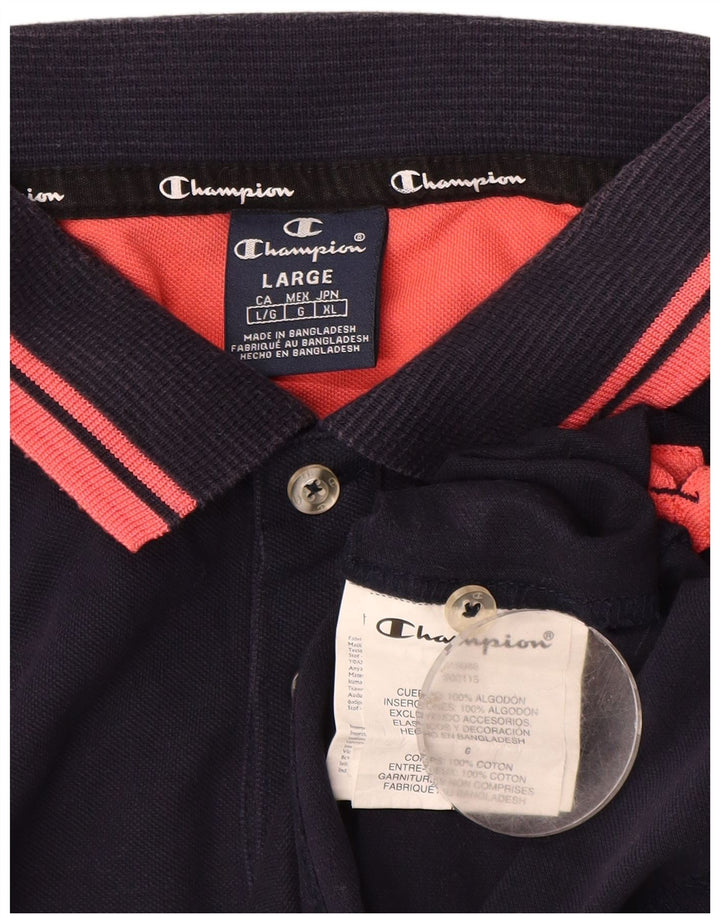Camisa polo masculina Champion grande algodão azul marinho