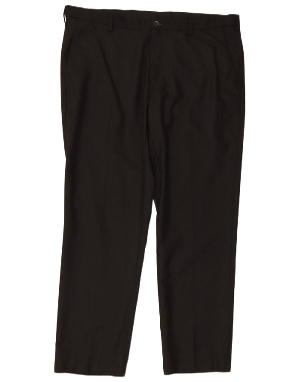 Calça casual masculina Marks & Spencer de ajuste regular W40 L31 poliéster preto
