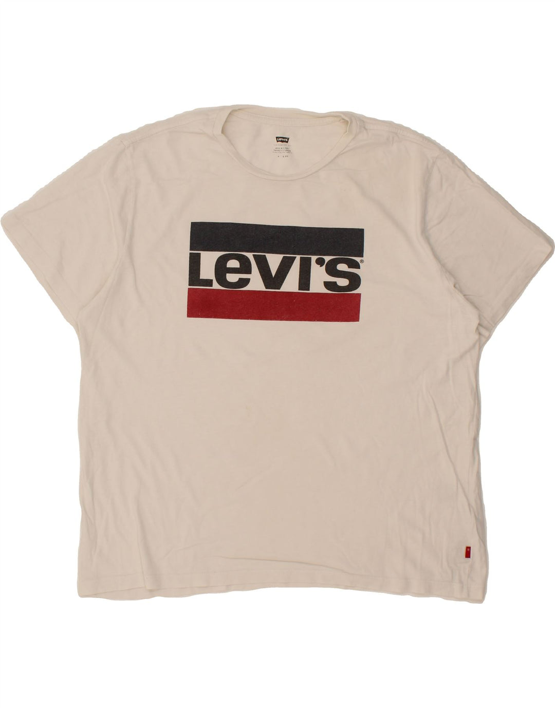LEVI'S Mens Graphic T-Shirt Top Large White Cotton Vintage Levi's and Second-Hand Levi's from Messina Hembry 