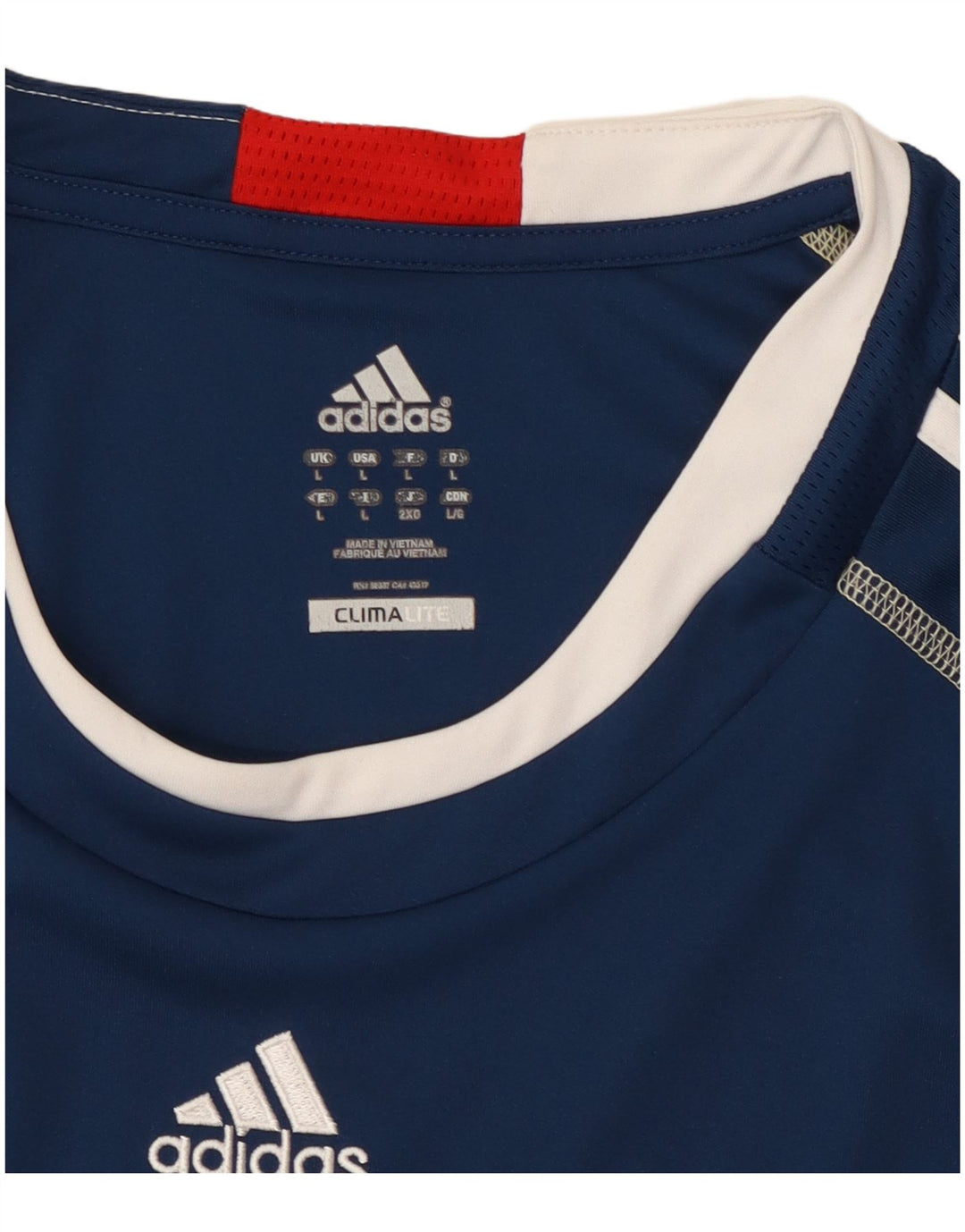 Camiseta masculina Adidas Climalite Top grande poliéster azul marinho