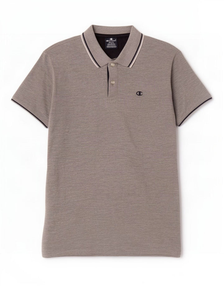 Camisa polo masculina Champion pequena cinza