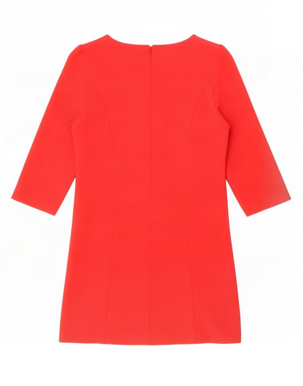 Vestido feminino Zara manga 3/4 linha A UK 6 XS vermelho