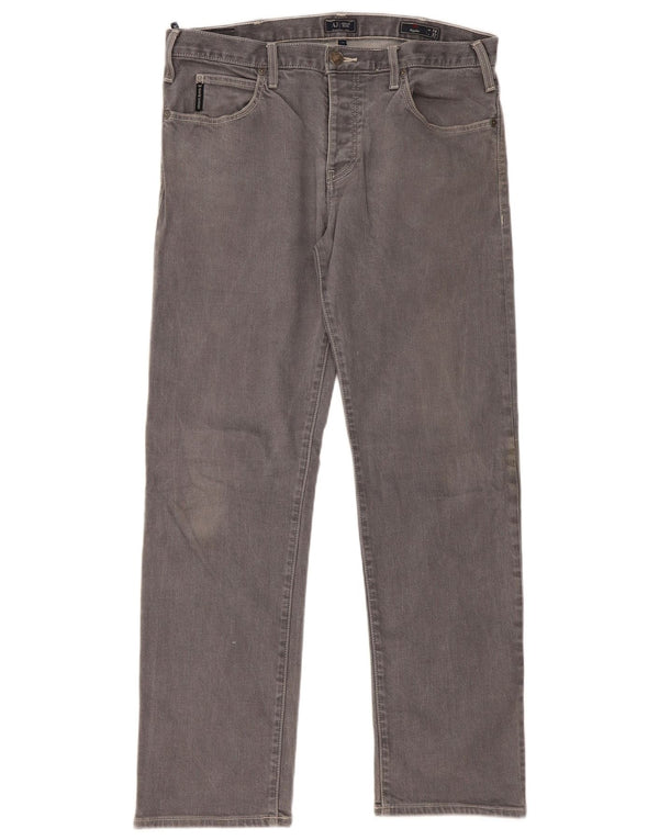 Armani feminino regular reto jeans W34 L32 algodão cinza