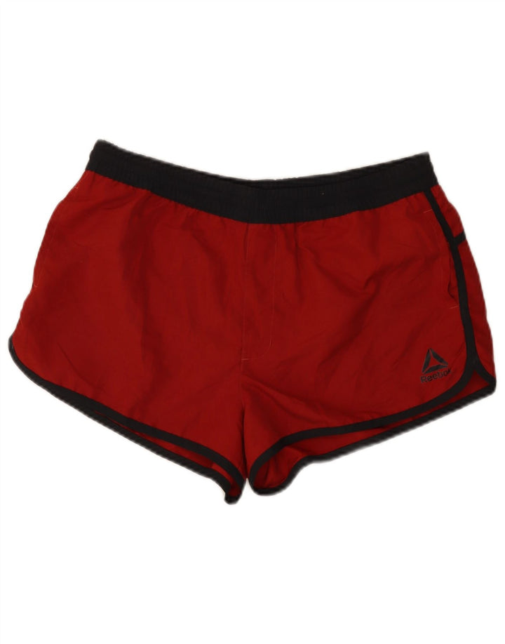 Shorts de natação masculino Reebok médio vermelho colorblock poliéster