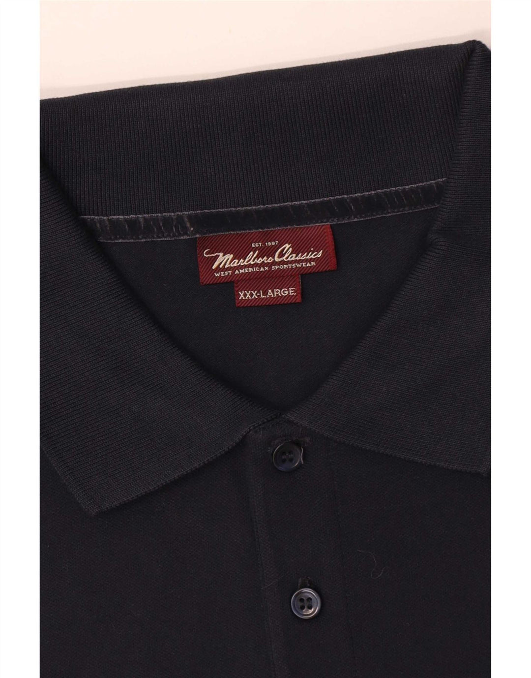 Camisa polo masculina Marlboro Classics 3XL algodão azul marinho
