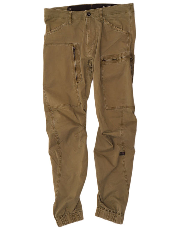 Calça cargo masculina G-Star Slim Joggers W33 L34 algodão cáqui
