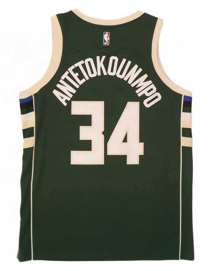 Nike masculino Milwaukee 34 colete gráfico top grande verde colorblock poliéster