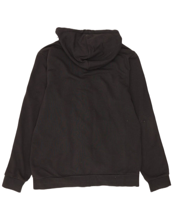 Adidas masculino zip moletom com capuz grande algodão preto
