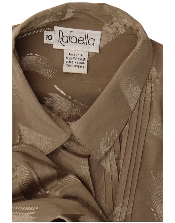 Blusa feminina Rafaella com estampa abstrata EUA 10 grande poliéster marrom