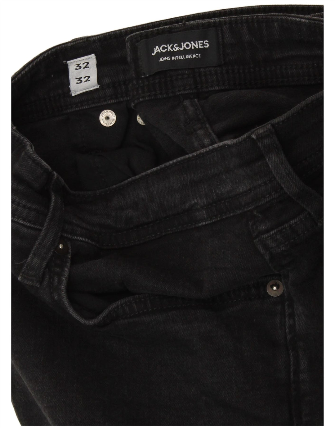 Jeans retos masculinos JACK & JONES W32 L32 algodão preto