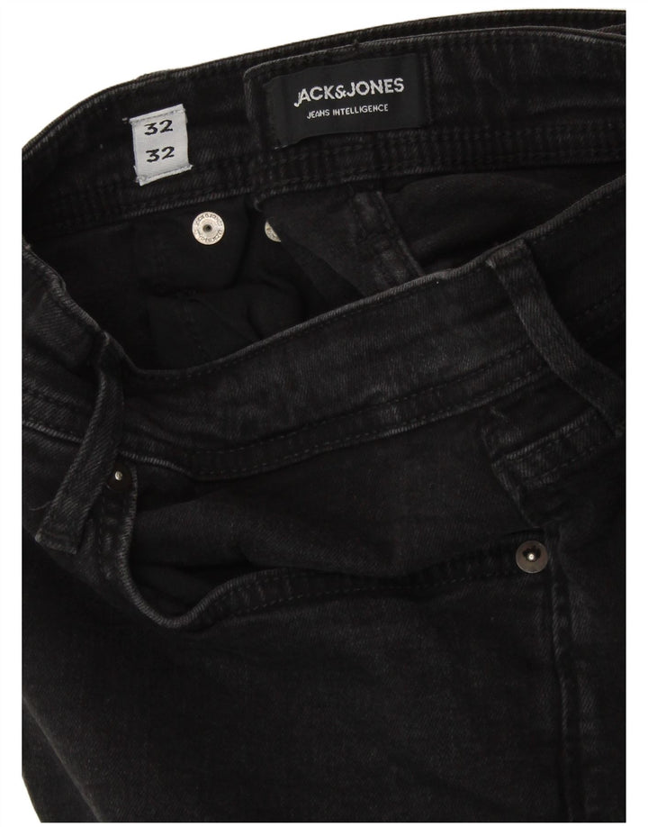 Jeans retos masculinos JACK & JONES W32 L32 algodão preto
