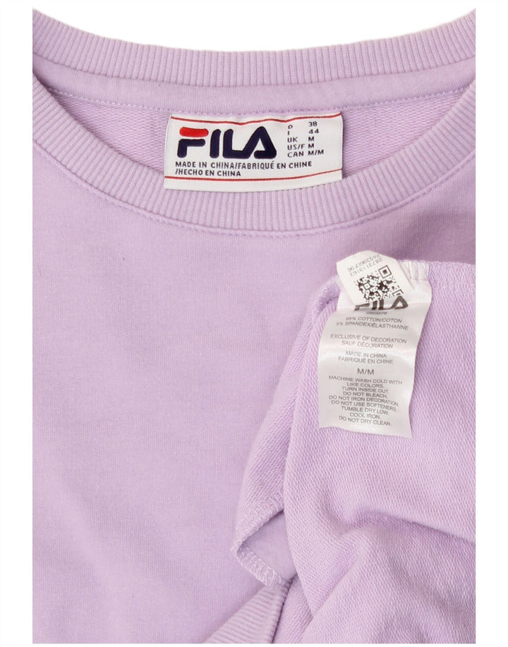 Fila moletom feminino jumper UK 14 médio algodão roxo