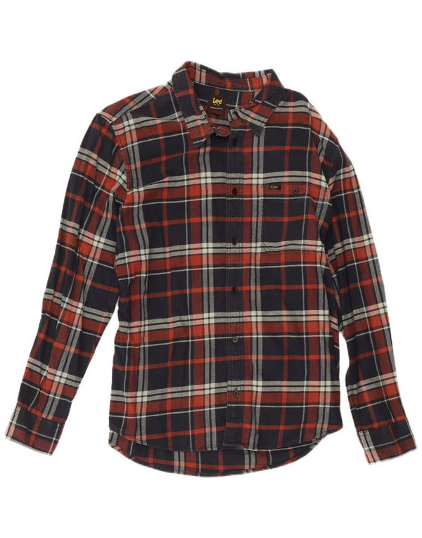 Camisa masculina de flanela Lee Regular Fit XL azul marinho xadrez algodão