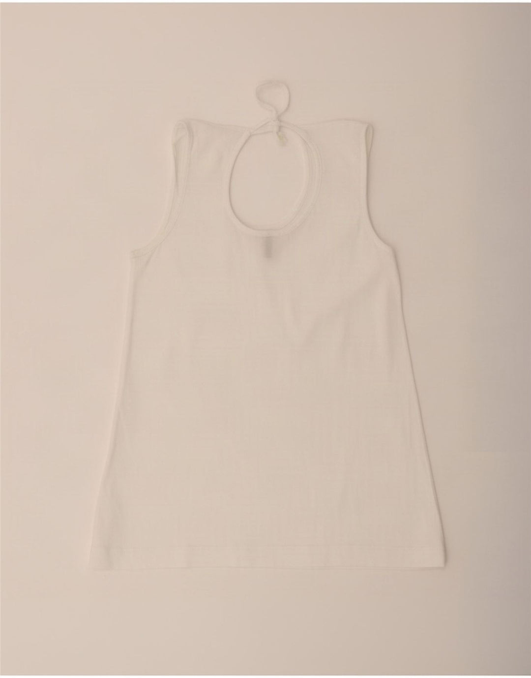 Blusa feminina sem mangas Benetton UK 12 médio branco