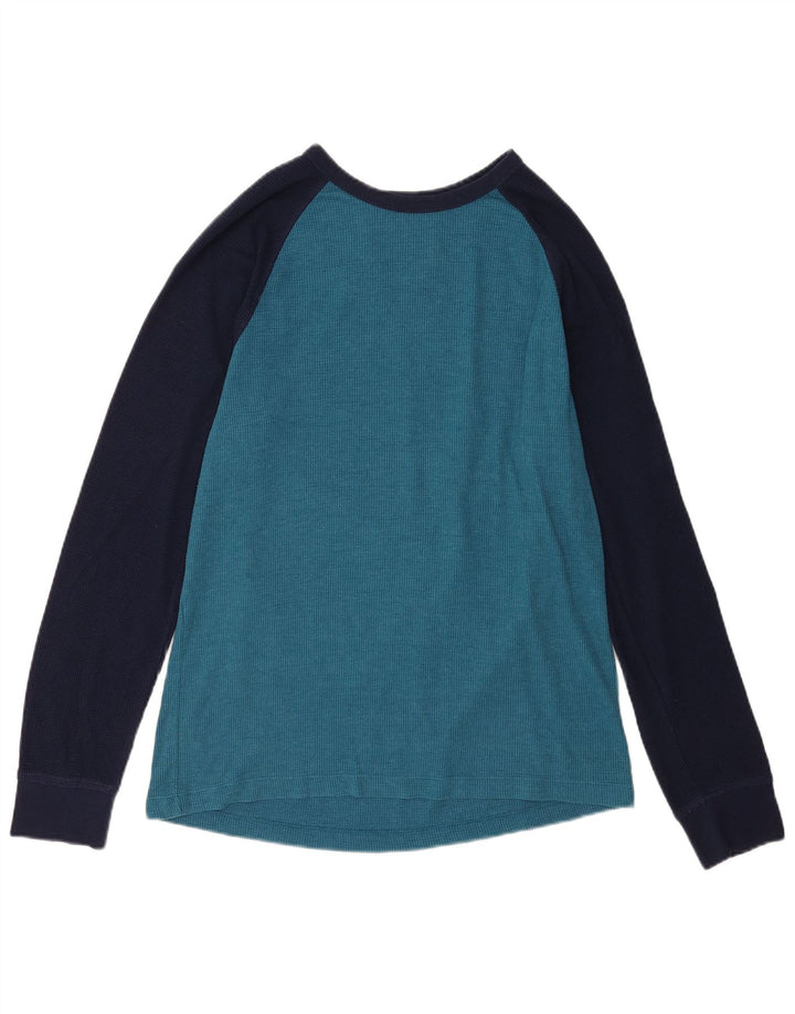 Top masculino Gap manga comprida grande algodão colorblock azul
