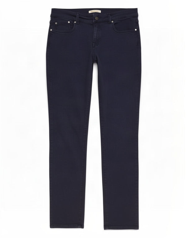 Calça feminina casual slim Barbour Reino Unido 14 médio W30 L29 algodão azul marinho