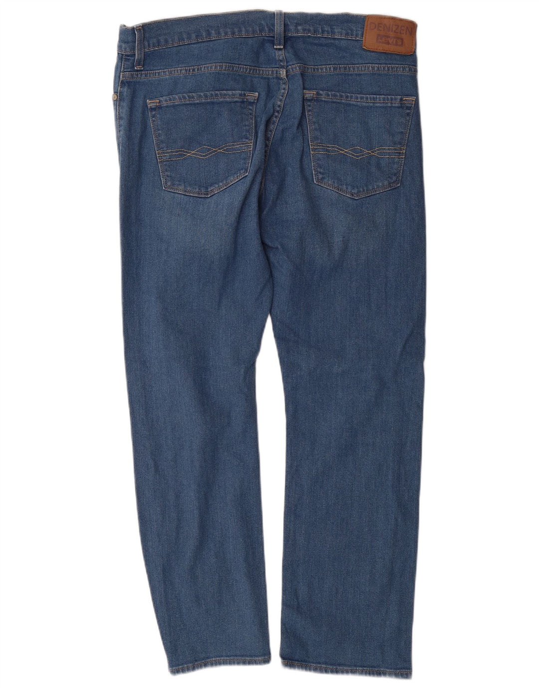 LEVI'S Masculino Denizen Straight Jeans W34 L30 Azul Algodão