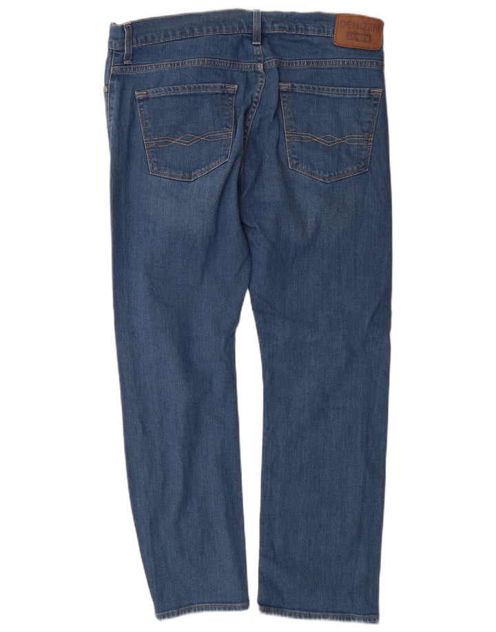 LEVI'S Masculino Denizen Straight Jeans W34 L30 Azul Algodão