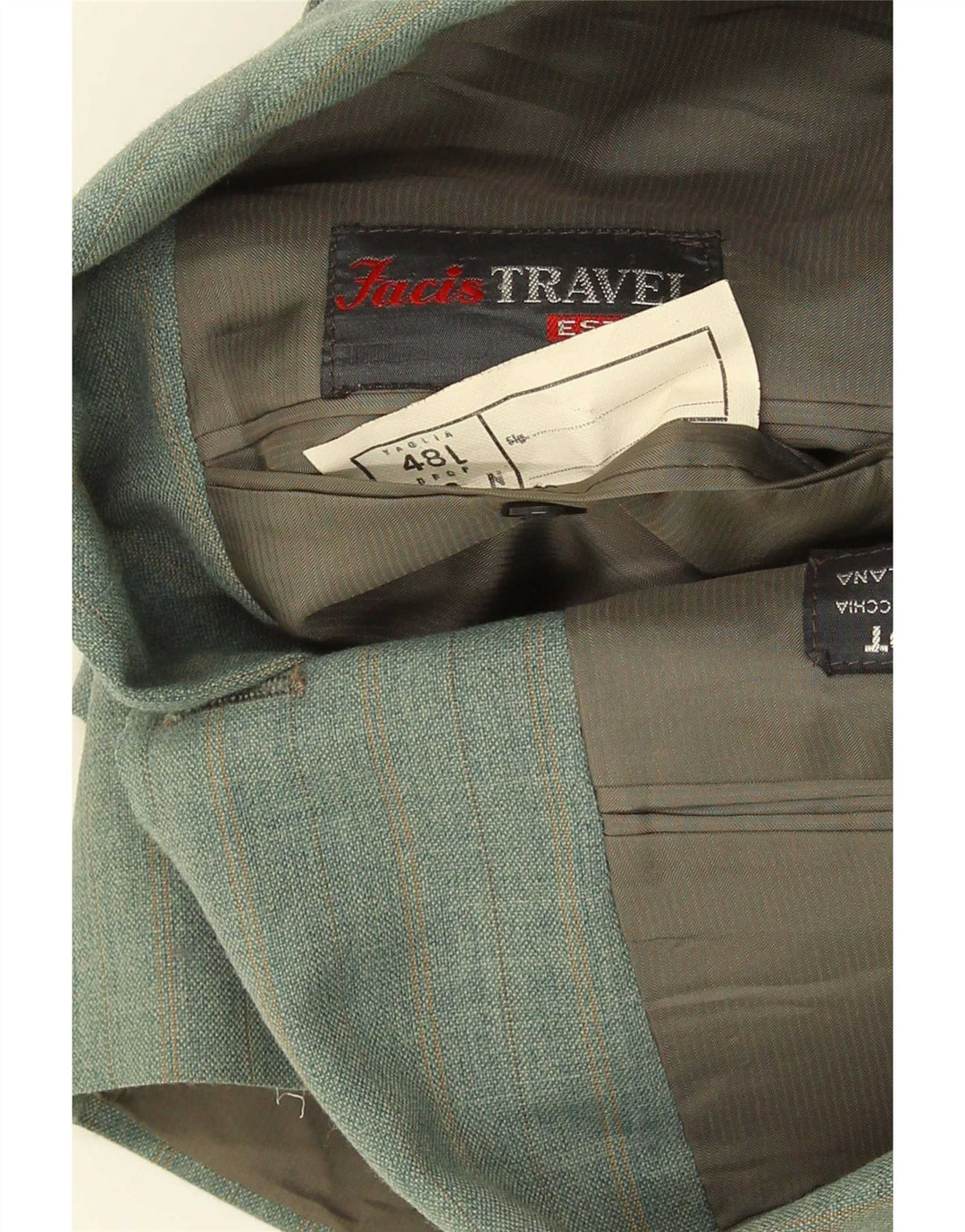 Facis Mens Jaqueta Blazer de 3 Botões IT 48 Médio Verde Check Terital