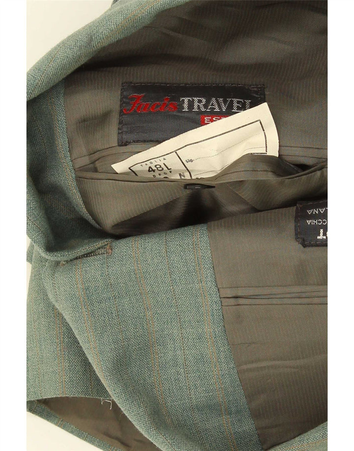 Facis Mens Jaqueta Blazer de 3 Botões IT 48 Médio Verde Check Terital