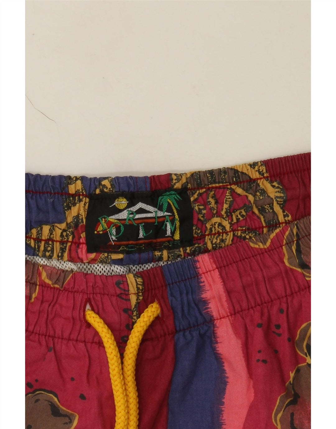 Shorts de natação masculino VINTAGE médio floral multicolorido
