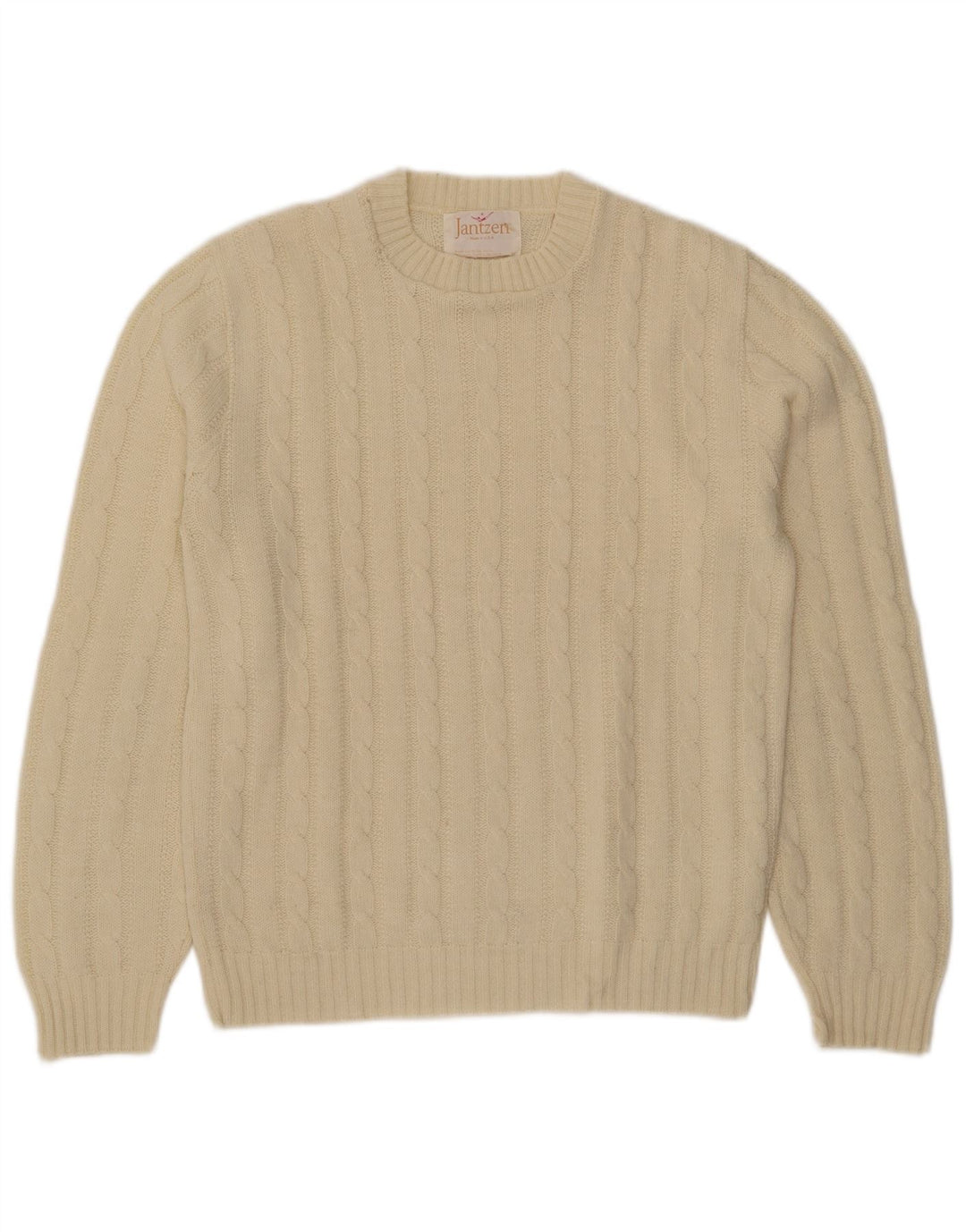 Suéter masculino Jantzen com gola redonda, médio off white