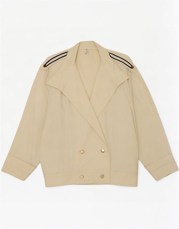 Jaqueta blazer feminina vintage com peito duplo IT 42 lã branca média