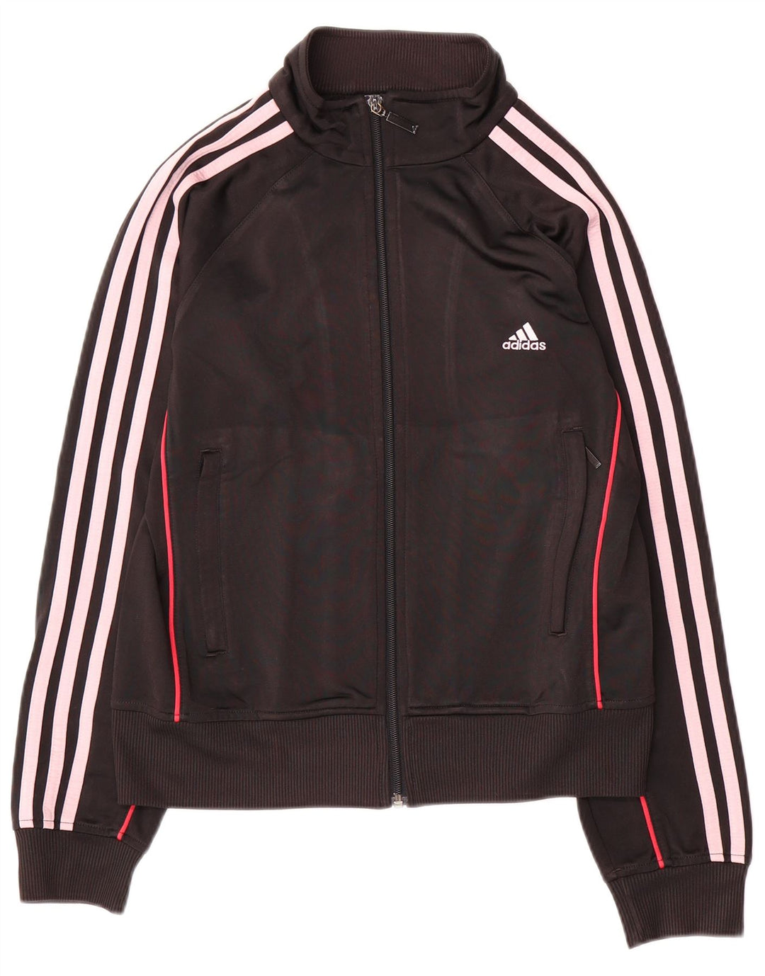 Adidas Womens Tracksuit Top Jacket UK 12 Médio Preto Poliéster