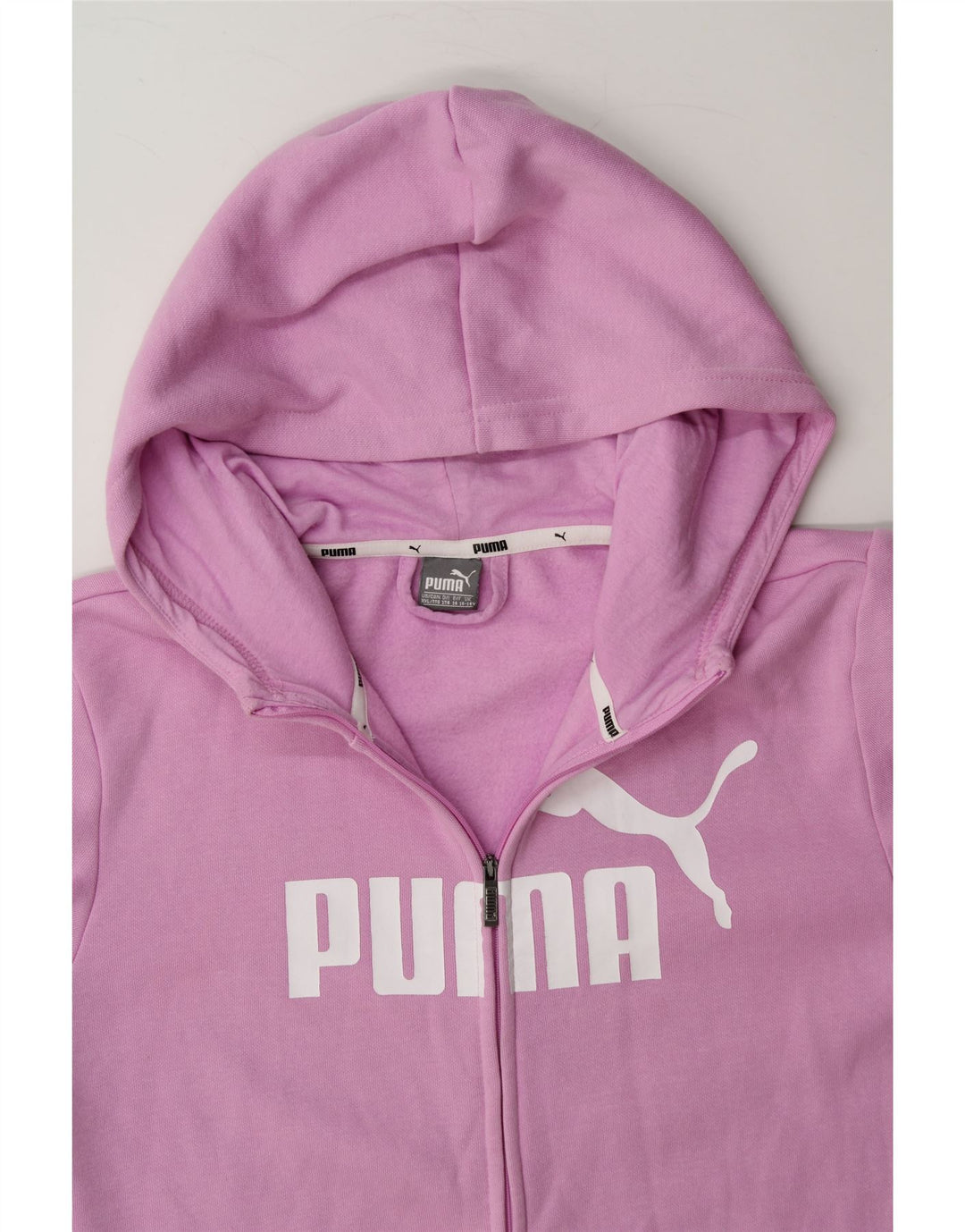 PUMA Girls Graphic Zip Hoodie Sweater 15-16 Years Purple Vintage Puma and Second-Hand Puma from Messina Hembry 