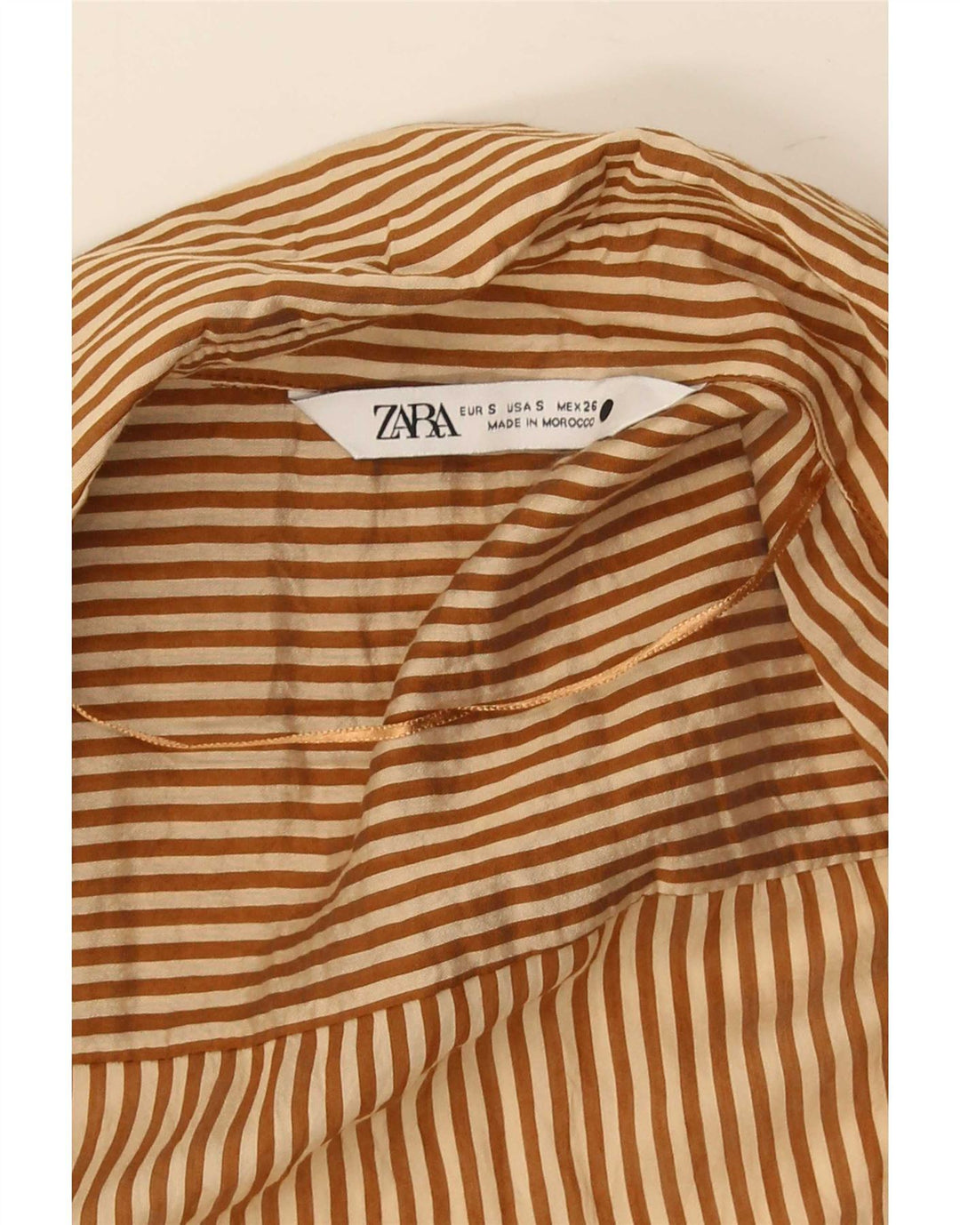 Zara Vestido feminino oversized, Reino Unido 10, pequeno, risca de giz marrom