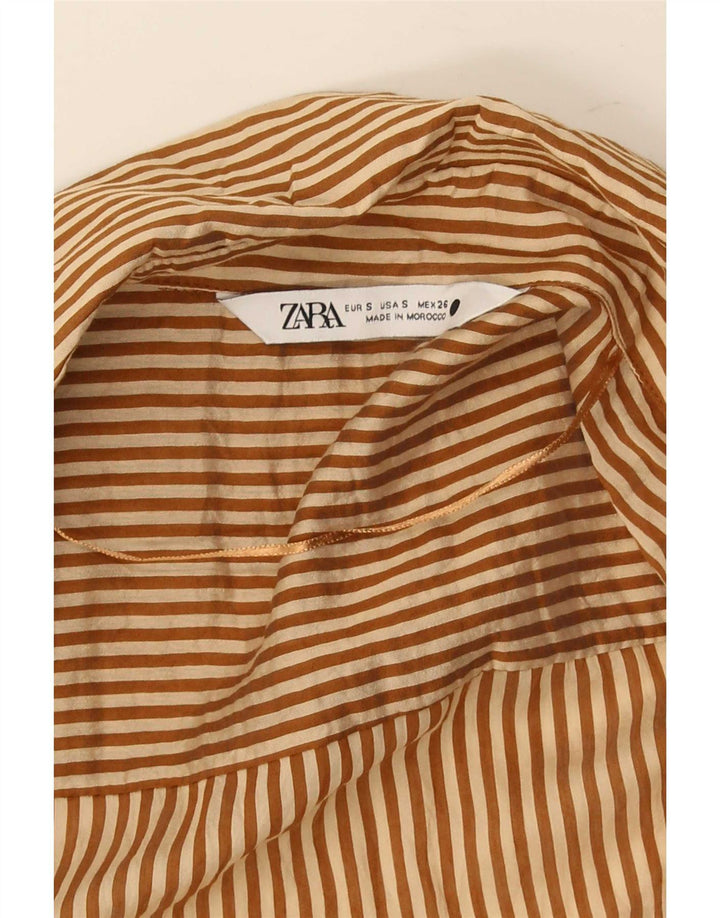 Zara Vestido feminino oversized, Reino Unido 10, pequeno, risca de giz marrom