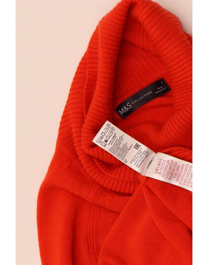 Suéter feminino Marks & Spencer com gola redonda e acrílico vermelho pequeno Reino Unido 10
