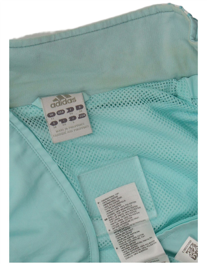 Adidas Womens Tracksuit Top Jacket UK 12 Médio Azul Poliéster